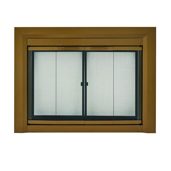 Fireplace Glass Doors Clairmont Large Heritage Brass CM-3012HE - main